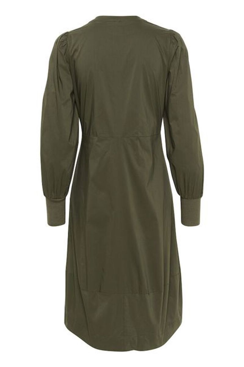 CUantoinett Rib Dress Burnt Olive - Green  - Red/ Culture