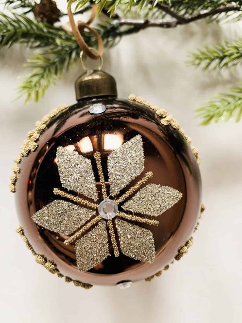 Hovedbilde Julekule tradisjon d 8 cm brun/ trend Design