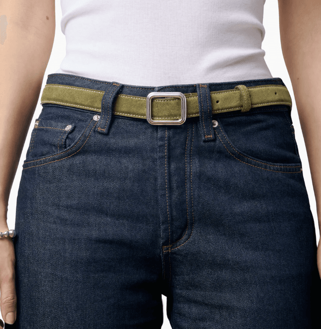 Hovedbilde The Georgia Wide Belt  Moss Green Suede/ Lie ...