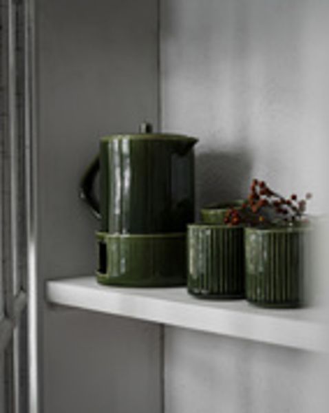 Hovedbilde Mugg utan öra d7 h8 cm grön räfflad/ Ernst