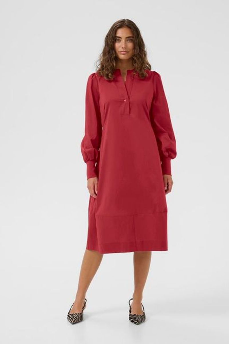 CUantoinett Rib Dress Chili Pepper - Red - Red/ Culture