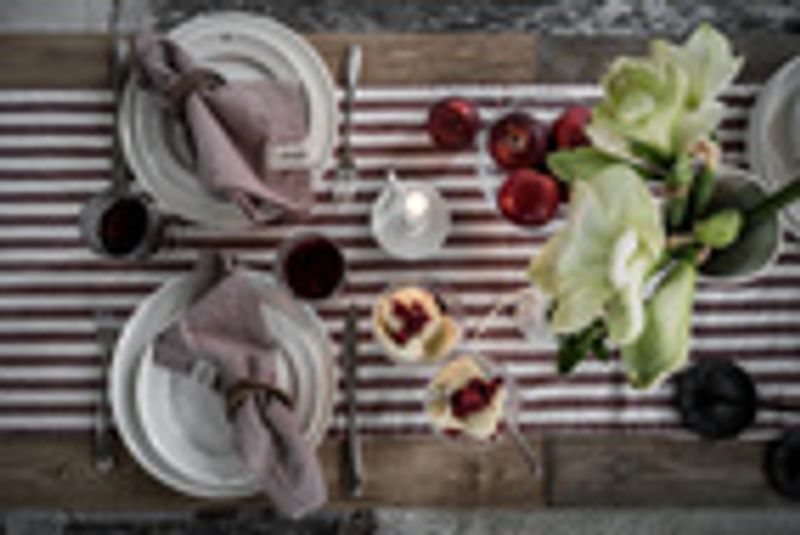Kjøkkenhåndkle rød/beige/ Ernst