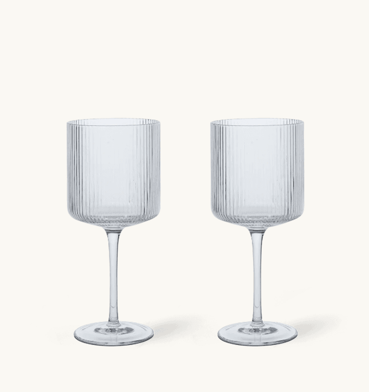 Ripple Red Wine Glasses - Set of 2 - Clear/ Ferm Living