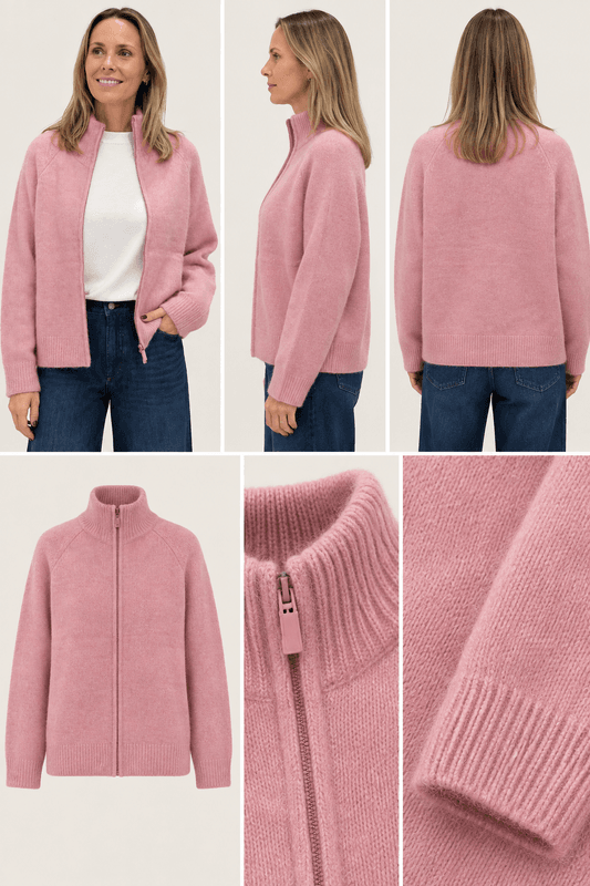 Rève Ellie zip cardigan - Light Pink