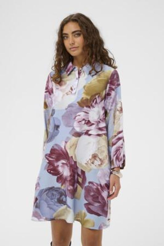 Culture CUmagna short dress - Blue//Pink/Yellow Flower