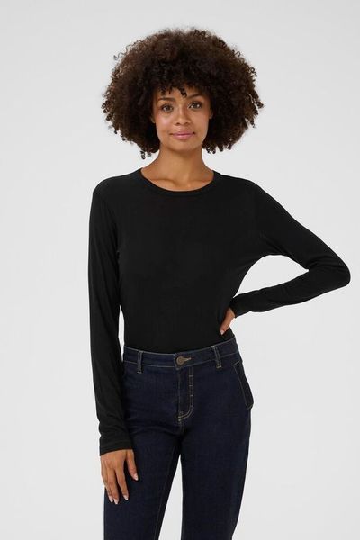 Hovedbilde CUalthea Wool LS ON Tshirt Mid Black/ Culture