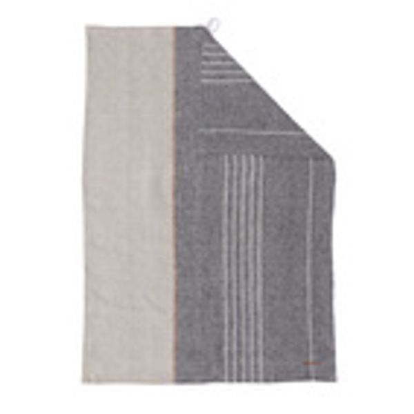 Hovedbilde Kökshandduk 50x70cm halvlinne grå/natur/ Ernst