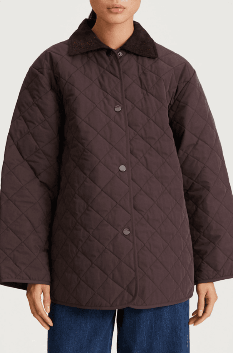 SABRIA QUILTED JACKET - COFFEE/ Stylein