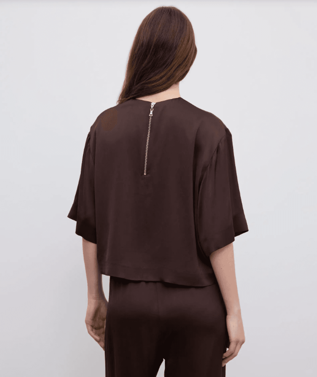Woven fluid t-shirt Chocolate Brown/ Dagmar