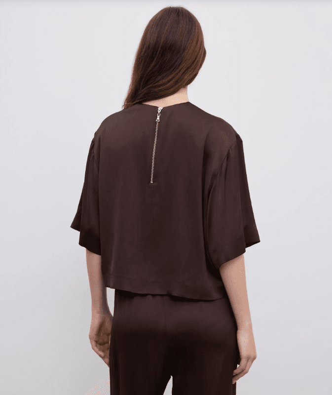 Woven fluid t-shirt Chocolate Brown/ Dagmar