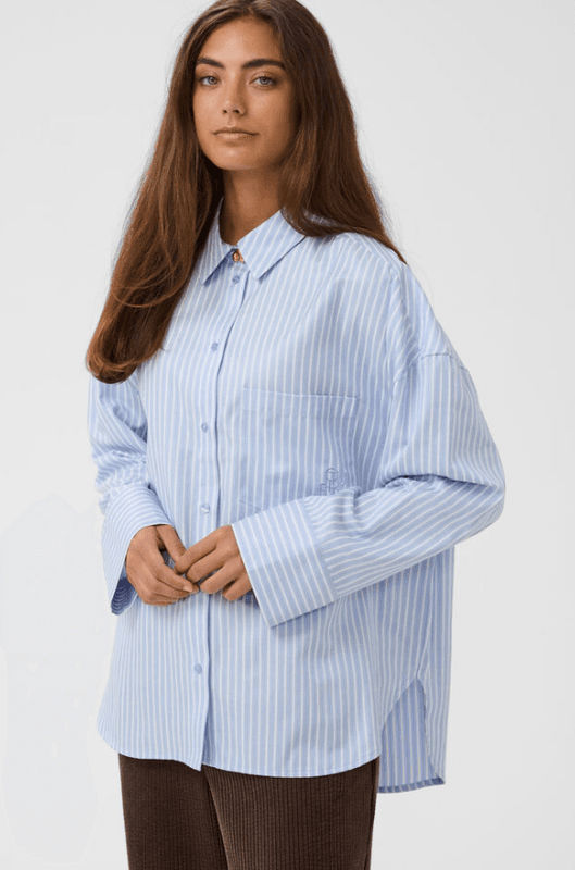 Culture CUmanga Oversize Shirt - Blue/White Stripe