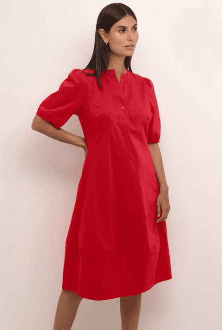 Hovedbilde Culture CUANTOINETT SS PLACKET DRESS - Fiery Red 