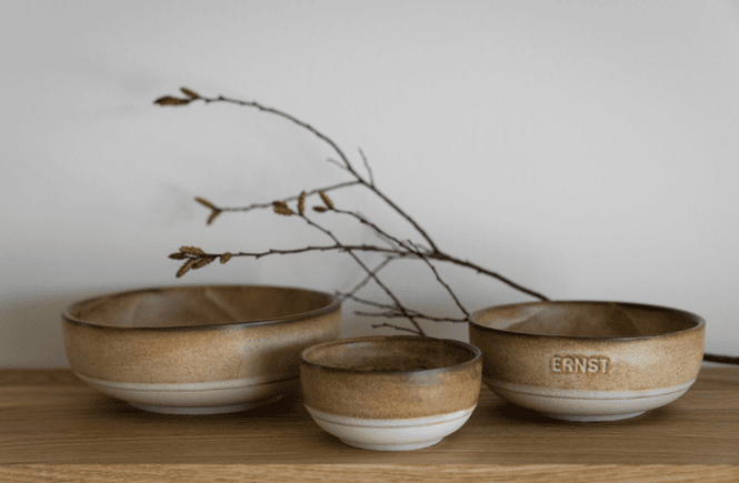 Hovedbilde Ernst Skål d8 h4 cm - brun natur botten