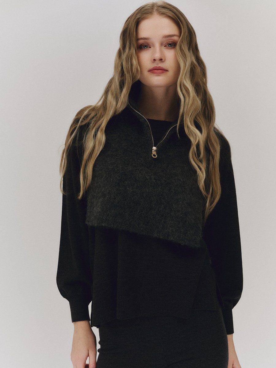 Belinda Chunky High Neck Charcoal/ Ella&il