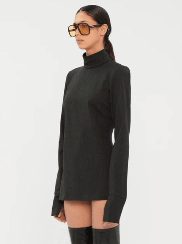 CLIO - WOOL TOP WITH LONG SLEEVES BLACK/ TheLatest