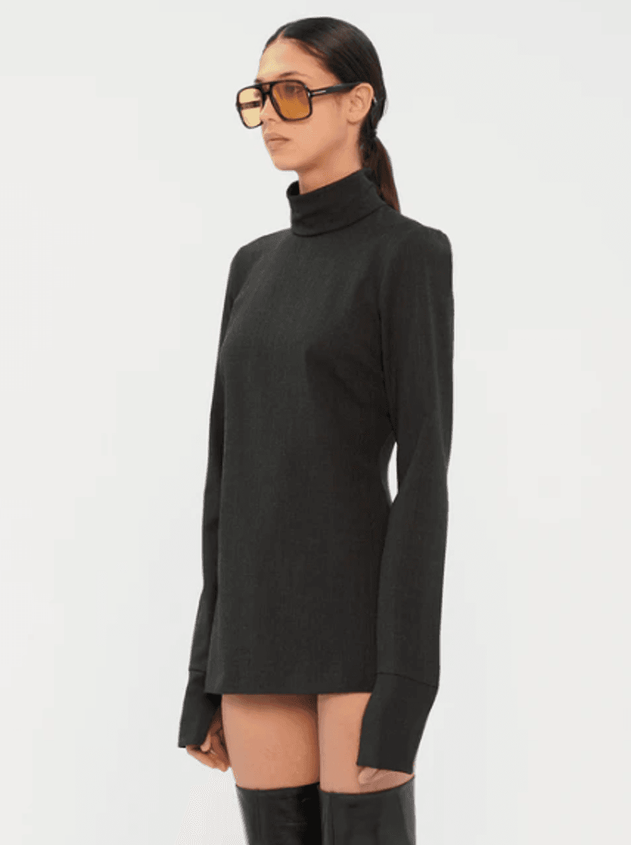 CLIO - WOOL TOP WITH LONG SLEEVES BLACK/ TheLatest