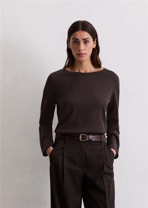 Hovedbilde Knitted sweater merino wool dark coffee/ Marc ...