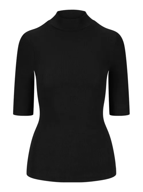 Hovedbilde Helena rib tee black. Ella&il