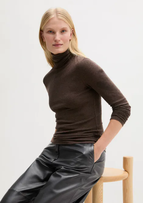 Hovedbilde Marc O`Polo turtleneck longsleeve - Stone Brown ...