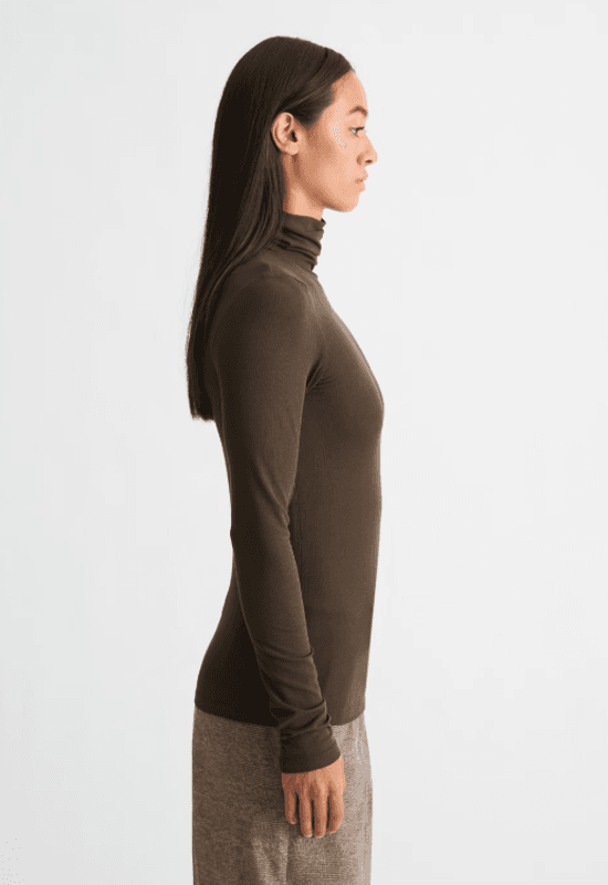 Marc O`Polo Slim-Fit Long-Sleeve Turtleneck - Burnt Coffee