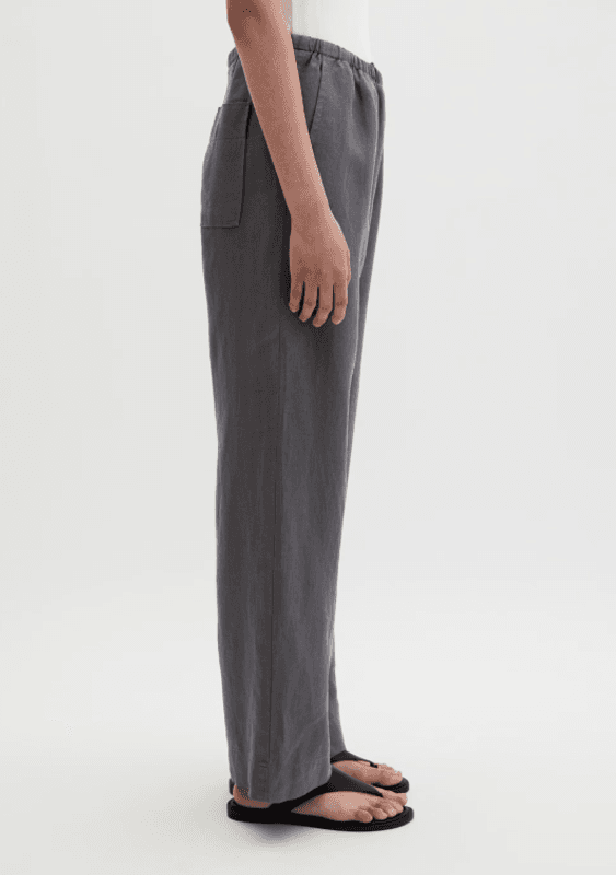 Marc O`Polo Straight linen trousers - Oxide Grey
