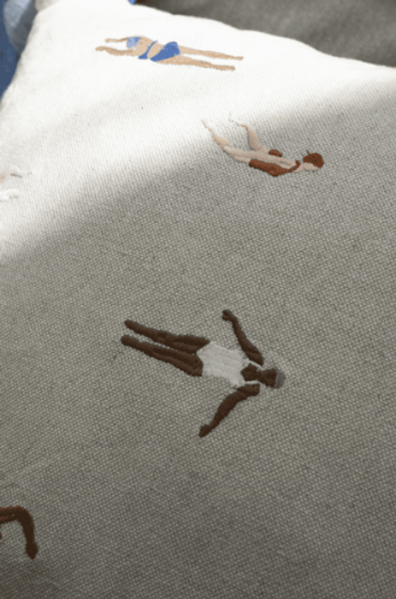 SWIMMERS EMBROIDERED CUSHION COVER/ Fine Little Day