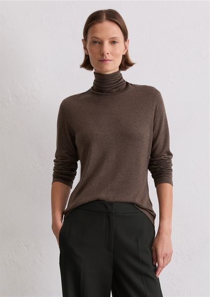 Hovedbilde High neck long sleeve shaded brown melange/ Marc ...
