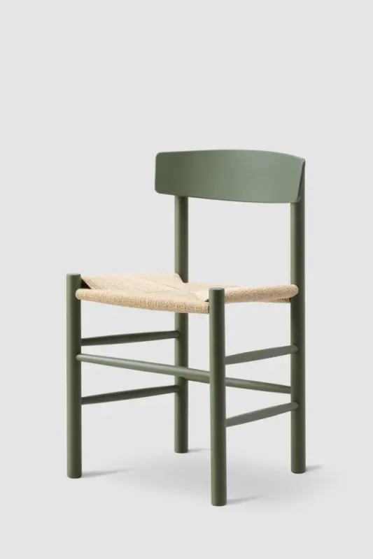 Spisestuestol - J39 Folkestolen Bøk Khaki Grønn/ Naturfarget Pap