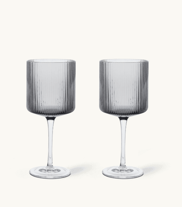 Hovedbilde Ripple Red Wine Glasses - Set of 2 - Smoked Grey/ ...